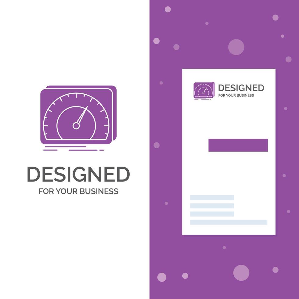 Business Logo for dashboard. device. speed. test. internet. Vertical Purple Business .Visiting Card template. Creative background vector illustration