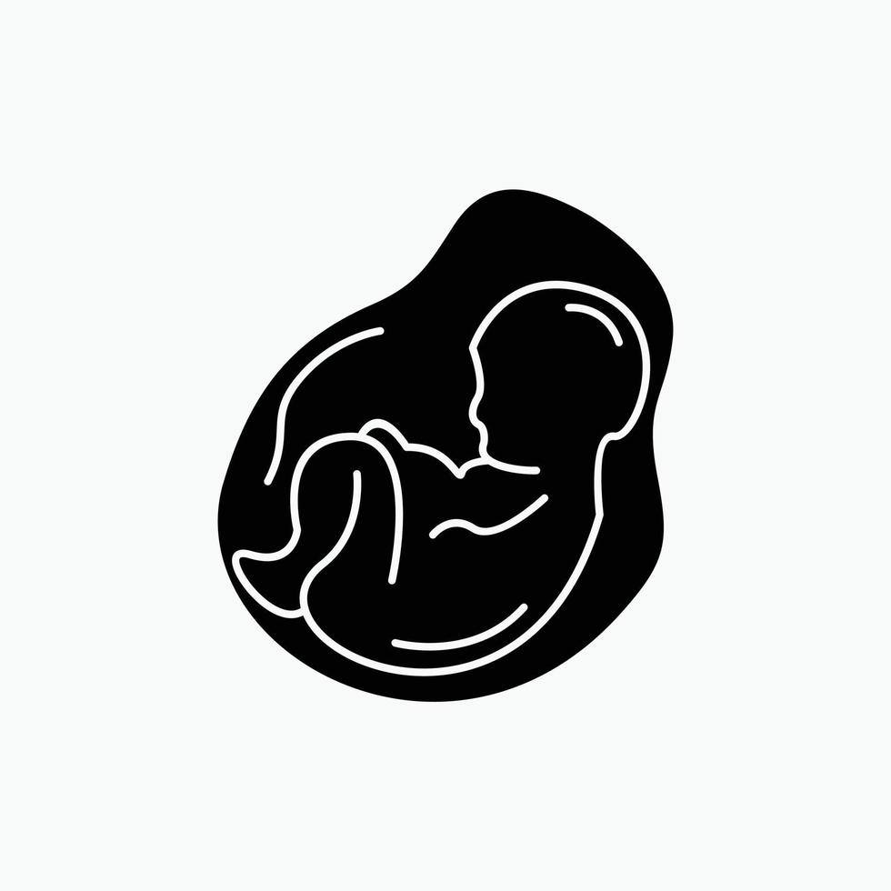 bebé. el embarazo. embarazada. obstetricia. icono de glifo de feto. ilustración vectorial aislada vector