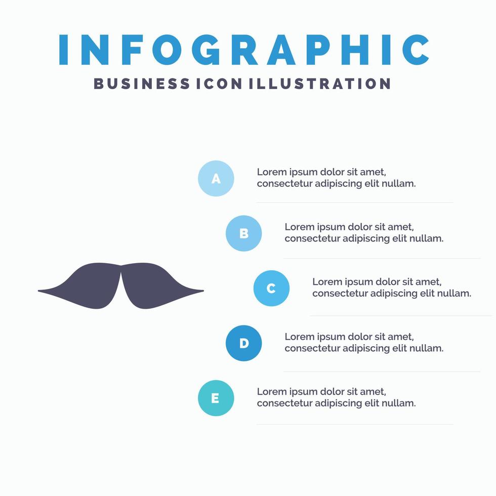 bigote. inconformista. movimiento masculino. plantilla de infografía de hombres para sitio web y presentación. icono de glifo gris con ilustración de vector de estilo infográfico azul.