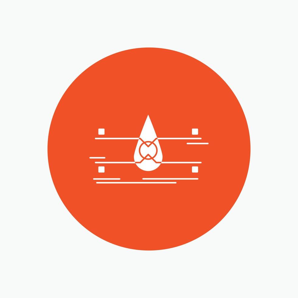 water. Monitoring. Clean. Safety. smart city White Glyph Icon in Circle. Vector Button illustration