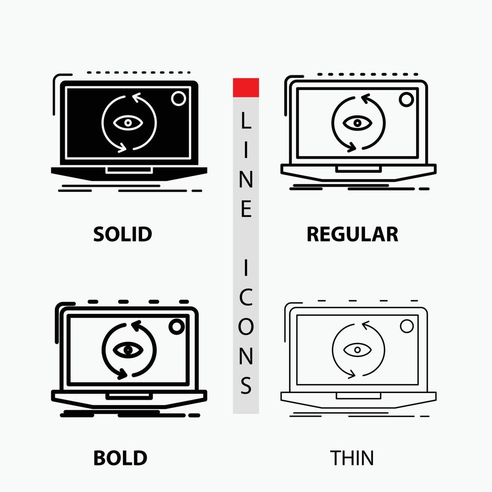 App. application. new. software. update Icon in Thin. Regular. Bold Line and Glyph Style. Vector illustration
