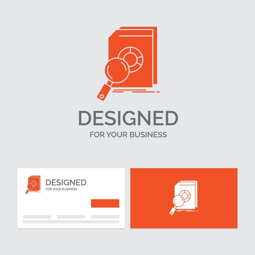 Business logo template for Analysis. data. financial. market. research. Orange Visiting Cards with Brand logo template. vector