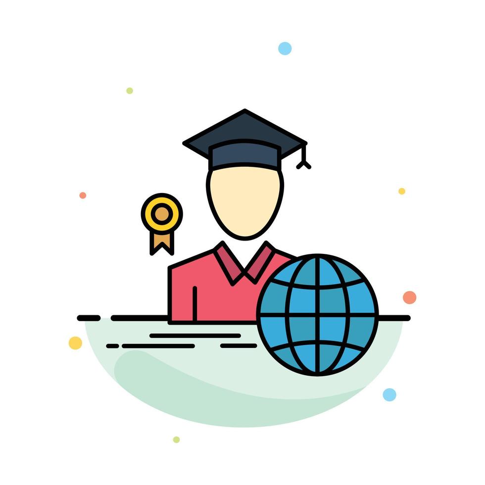 Graduation Avatar Graduate Scholar Abstract Flat Color Icon Template vector