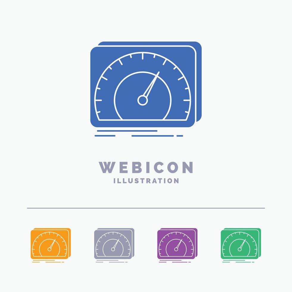 dashboard. device. speed. test. internet 5 Color Glyph Web Icon Template isolated on white. Vector illustration