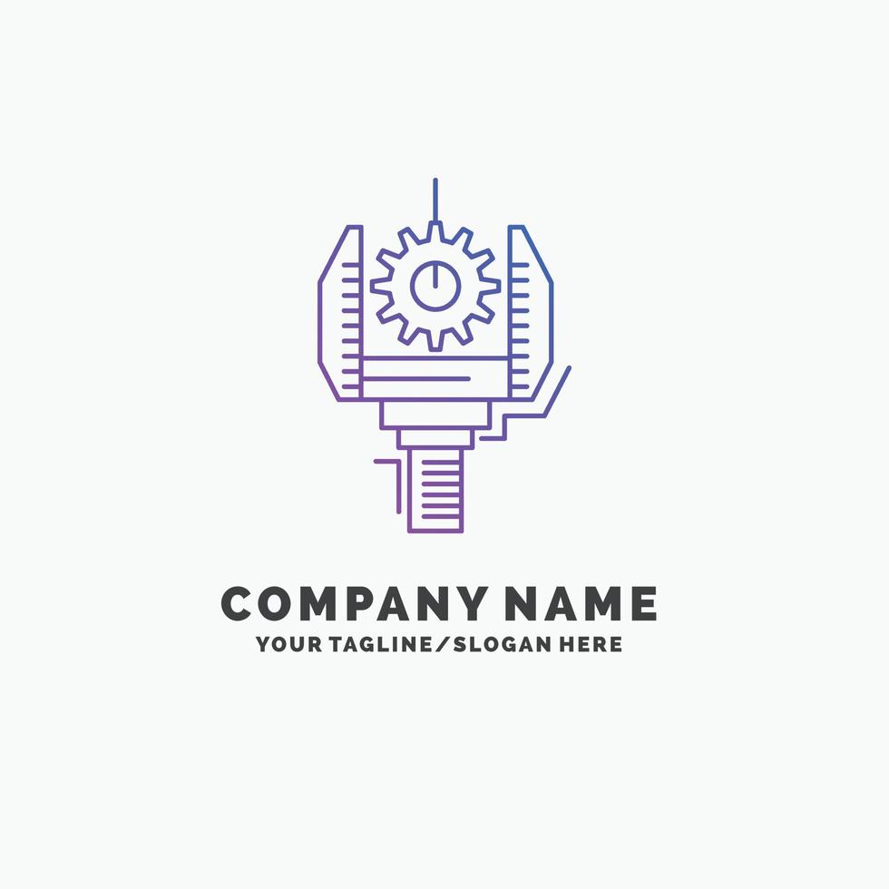 Automation. industry. machine. production. robotics Purple Business Logo Template. Place for Tagline vector