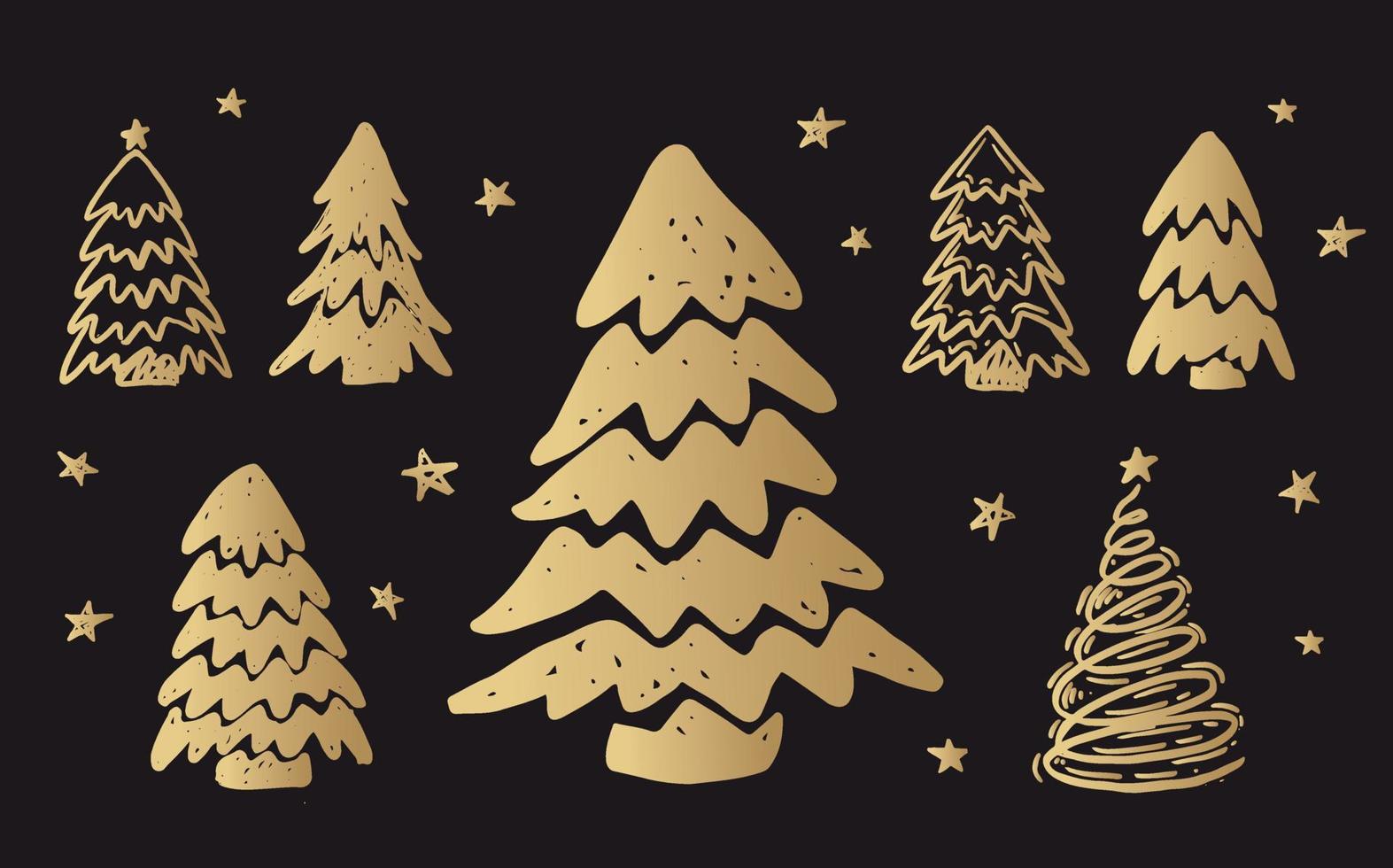 árbol de navidad, ilustraciones dibujadas a mano. vector