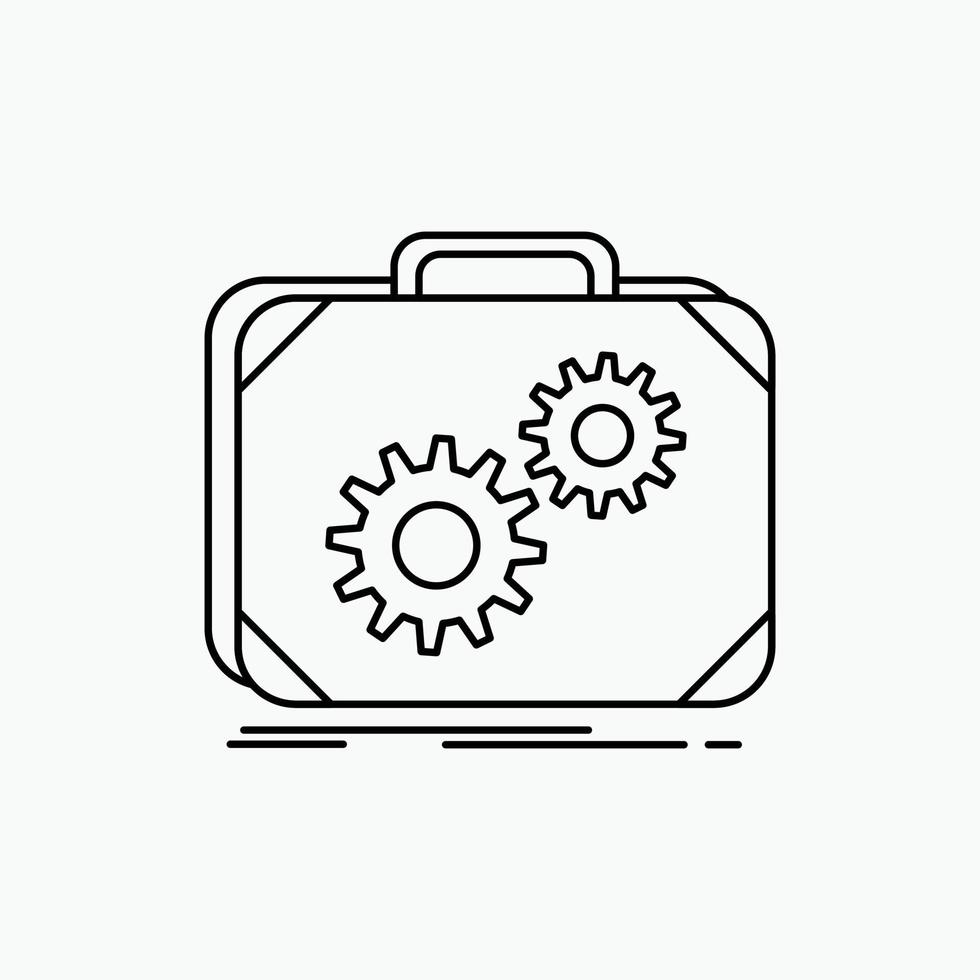 Briefcase. case. production. progress. work Line Icon. Vector isolated illustration