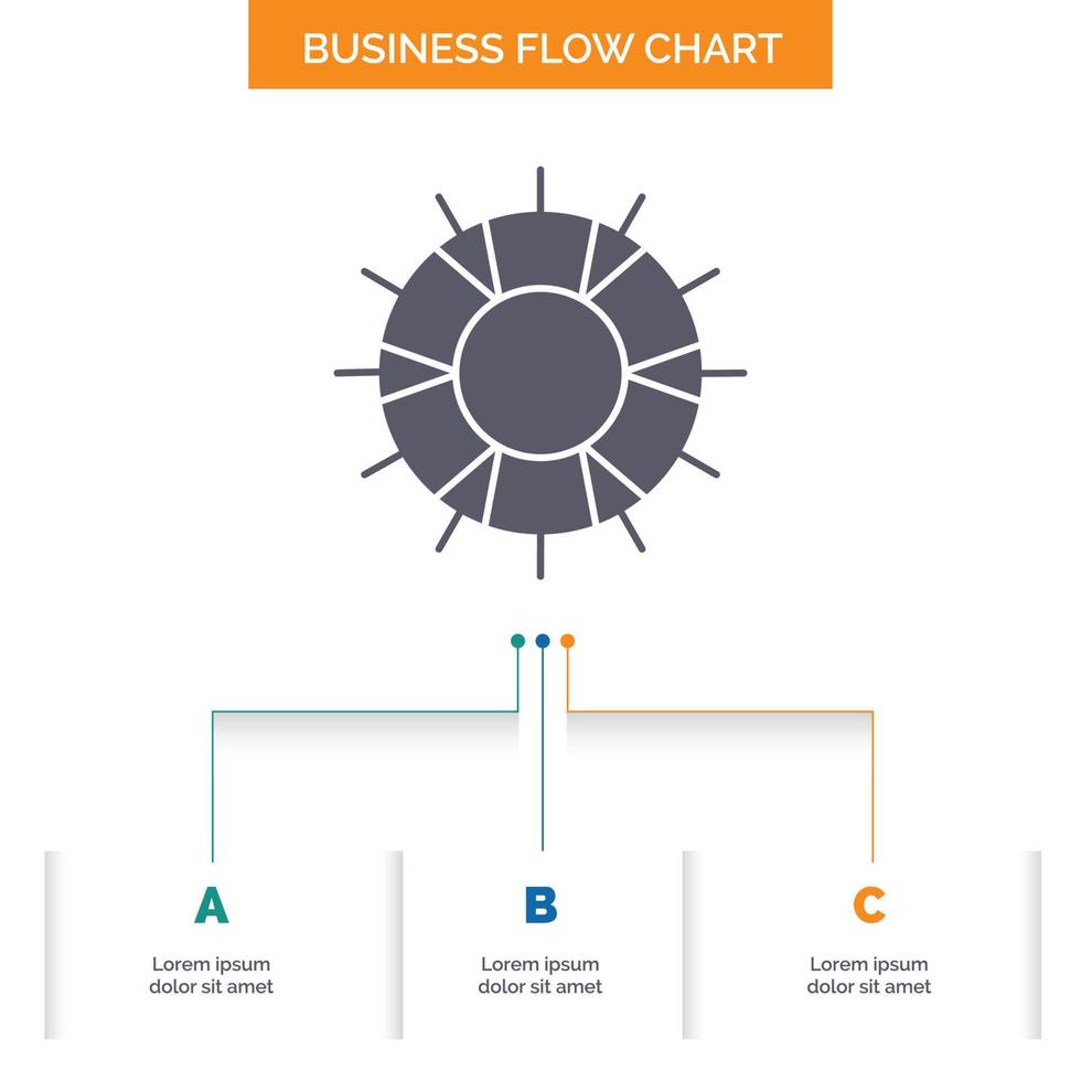 help. lifebuoy. lifesaver. save. support Business Flow Chart Design with 3 Steps. Glyph Icon For Presentation Background Template Place for text. vector