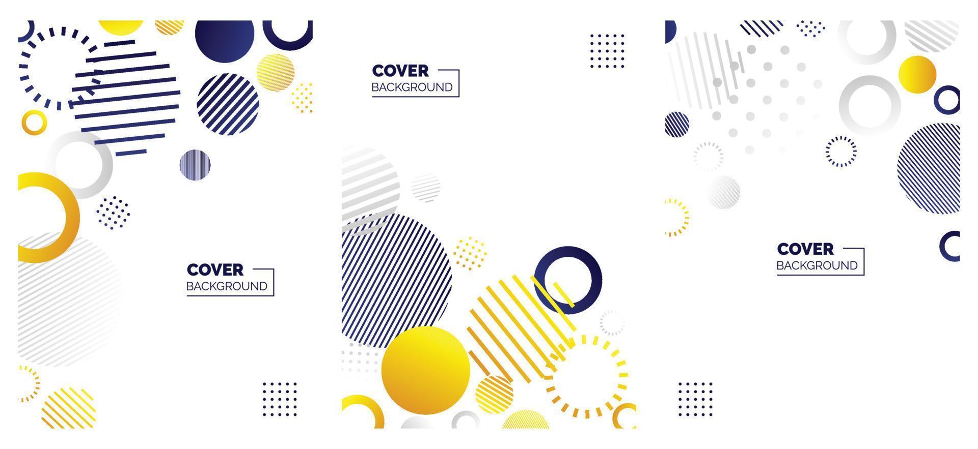 Covers templates set with bauhaus. memphis and hipster style graphic geometric elements. Applicable for placards. brochures. posters. covers and banners. Vector illustrations