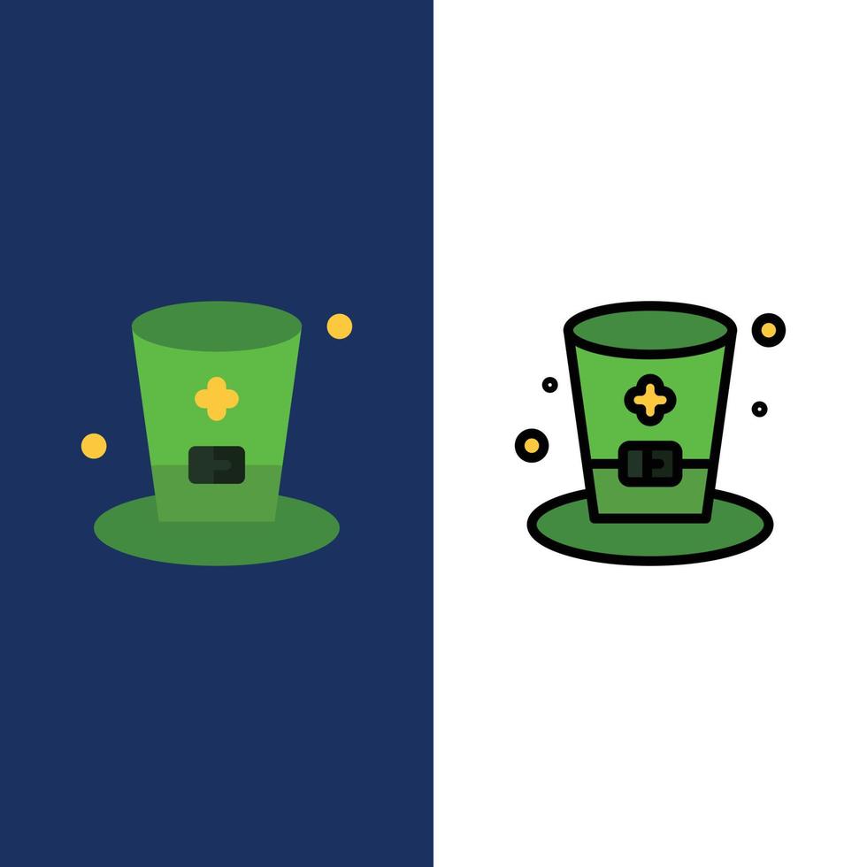 bebida de vidrio vino irlanda iconos planos y llenos de línea conjunto de iconos vector fondo azul