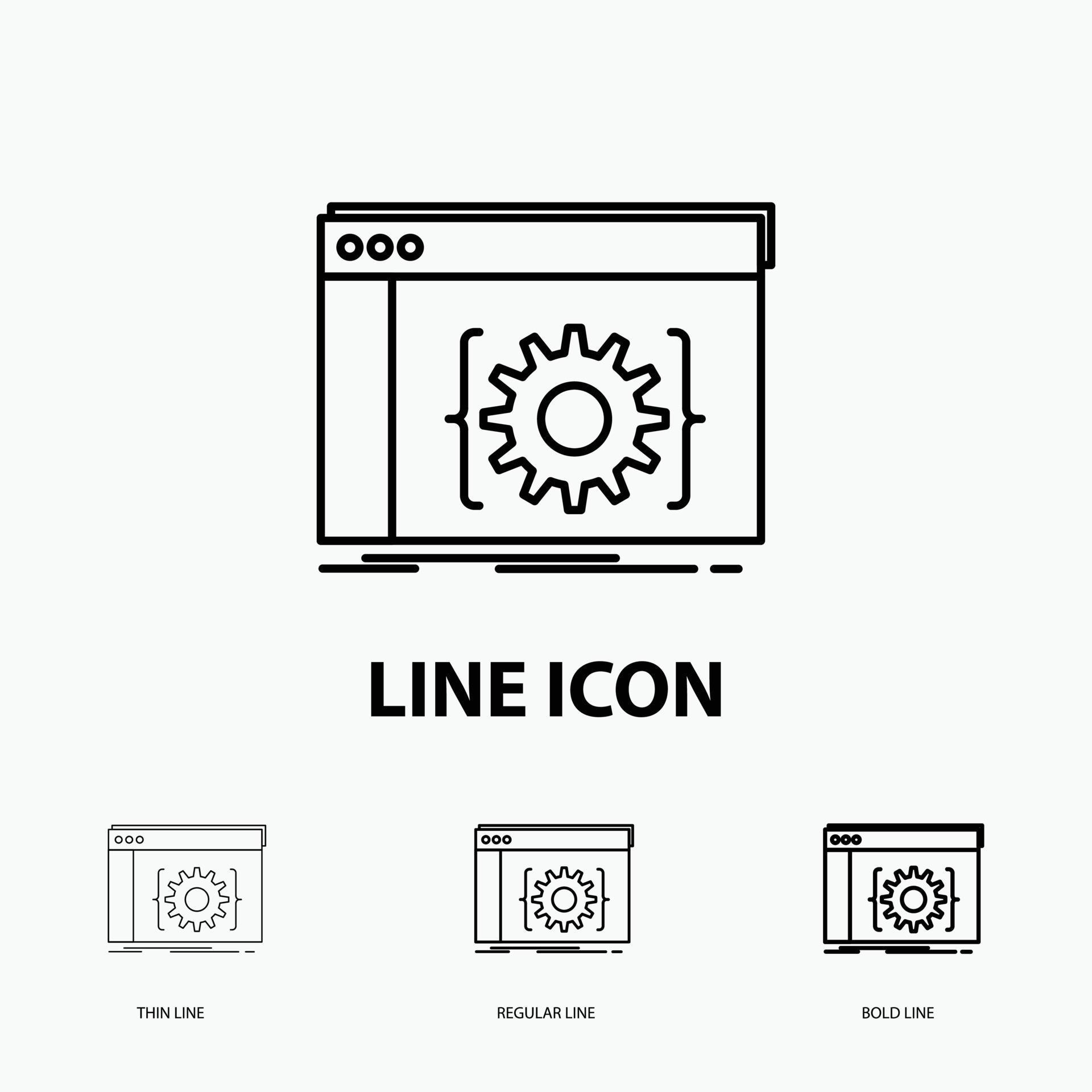 Api. app. coding. developer. software Icon in Thin. Regular and Bold ...