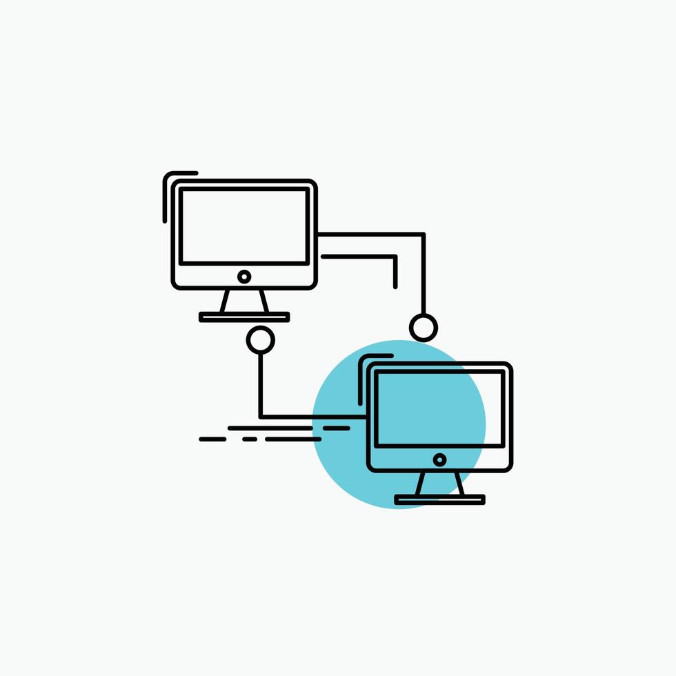 local. lan. connection. sync. computer Line Icon vector