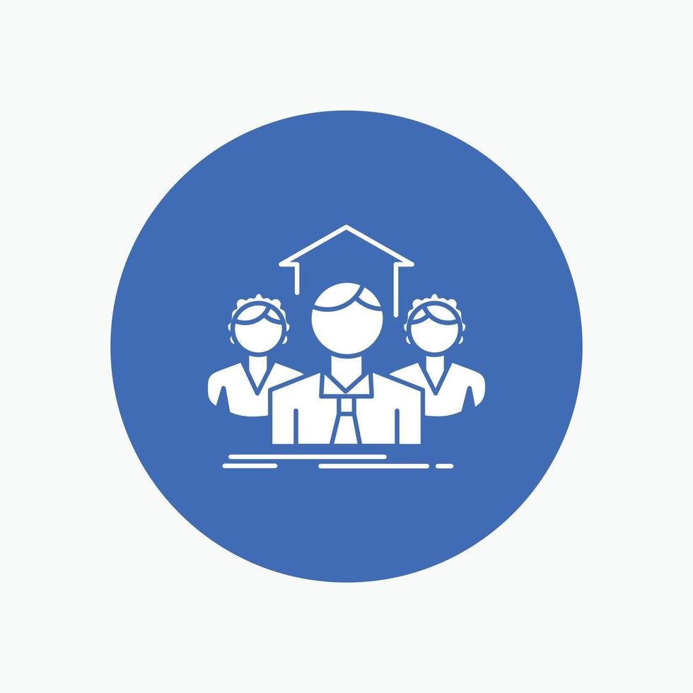 Team. Business. teamwork. group. meeting White Glyph Icon in Circle. Vector Button illustration