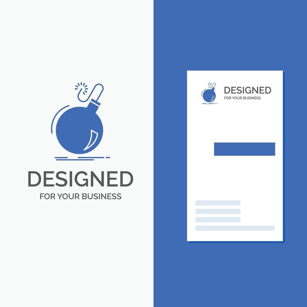 Business Logo for Bomb. boom. danger. ddos. explosion. Vertical Blue Business .Visiting Card template. vector