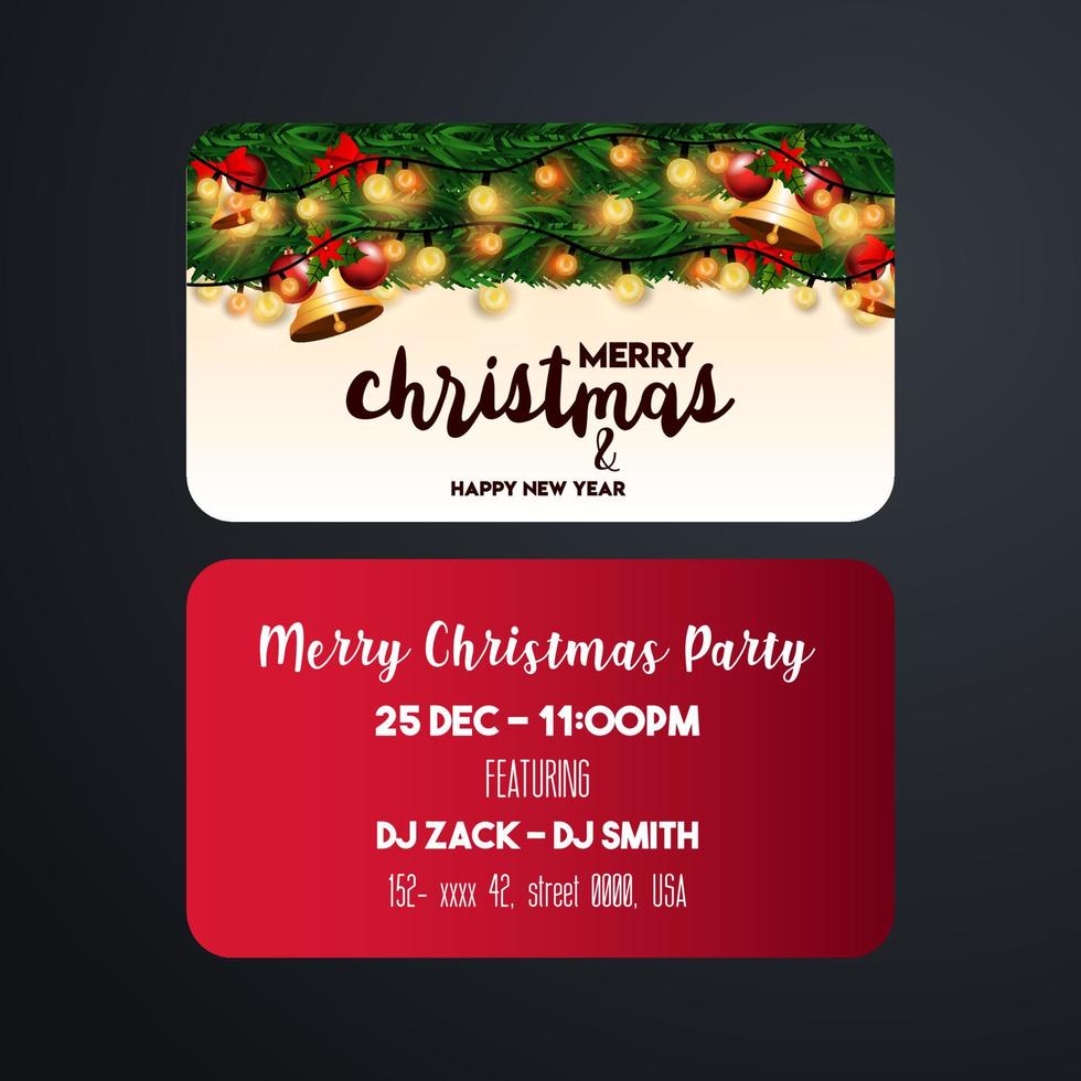 Christmas background with realistic decoration vector