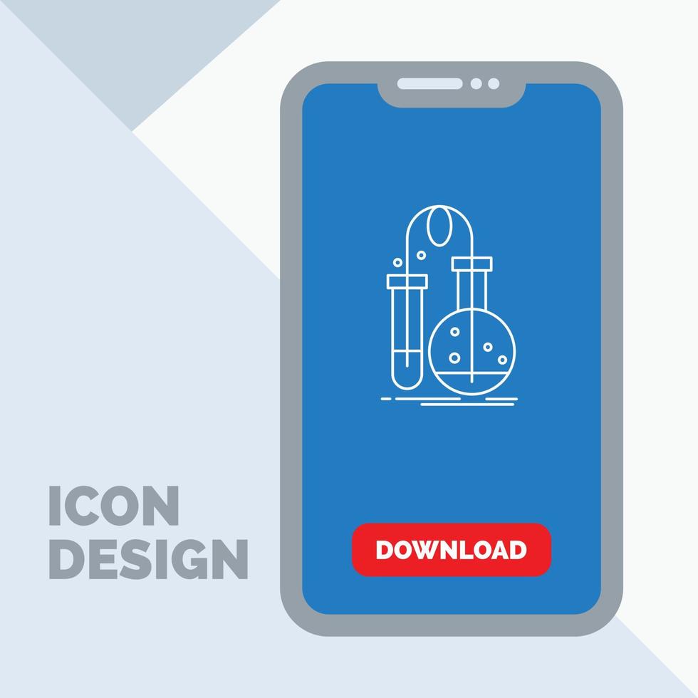 Testing. Chemistry. flask. lab. science Line Icon in Mobile for Download Page vector