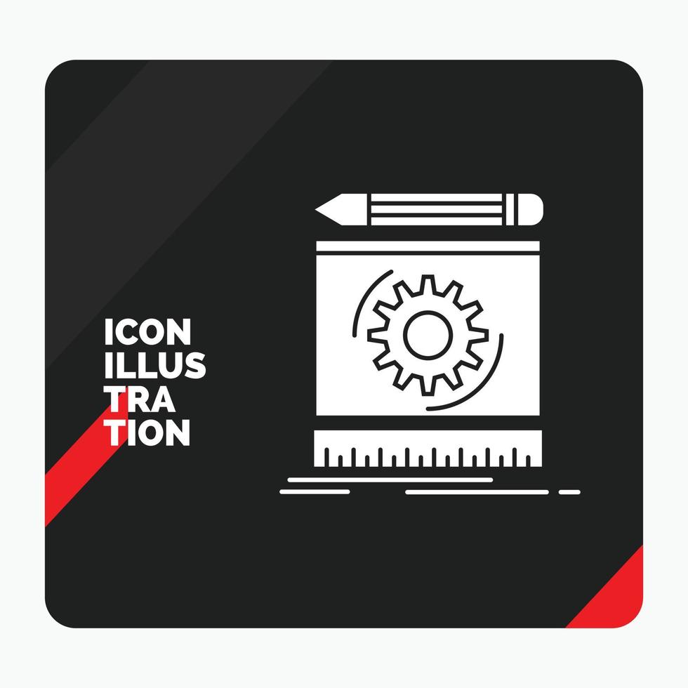 Red and Black Creative presentation Background for Draft. engineering. process. prototype. prototyping Glyph Icon vector