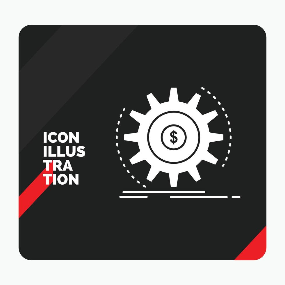 Red and Black Creative presentation Background for Finance. flow. income. making. money Glyph Icon vector