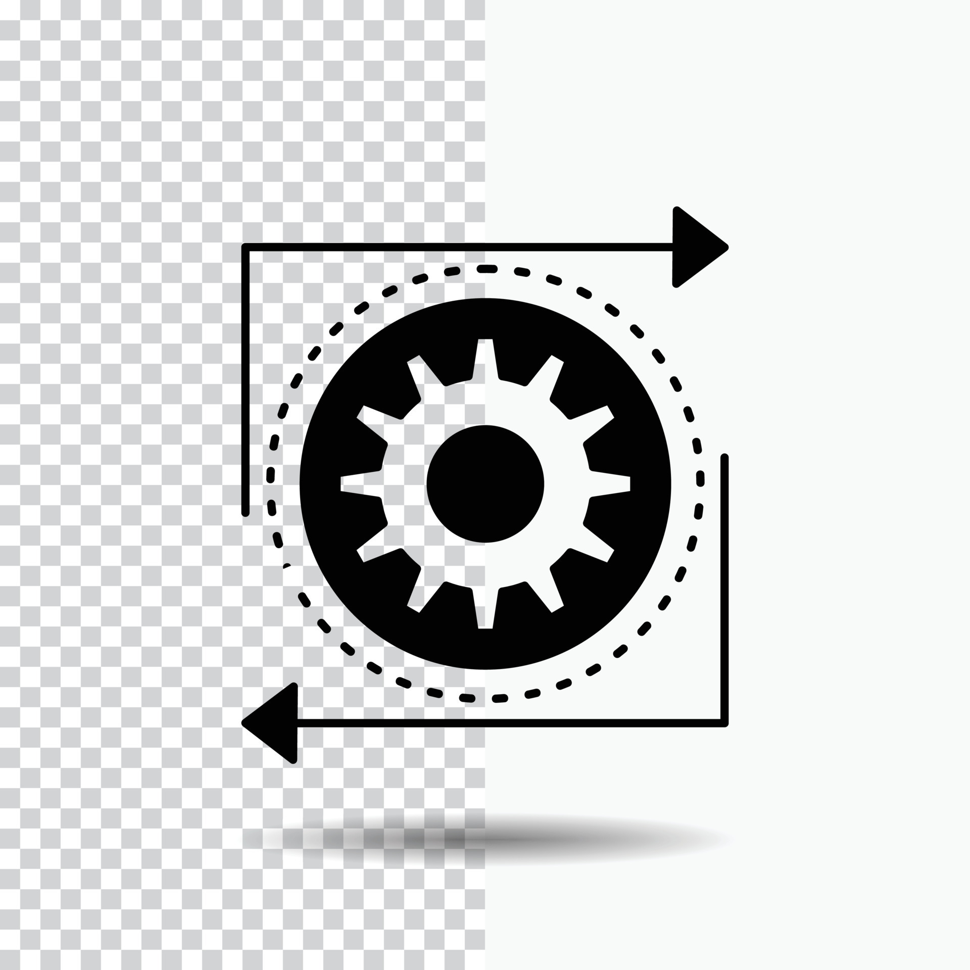 Business. gear. management. operation. process Glyph Icon on ...