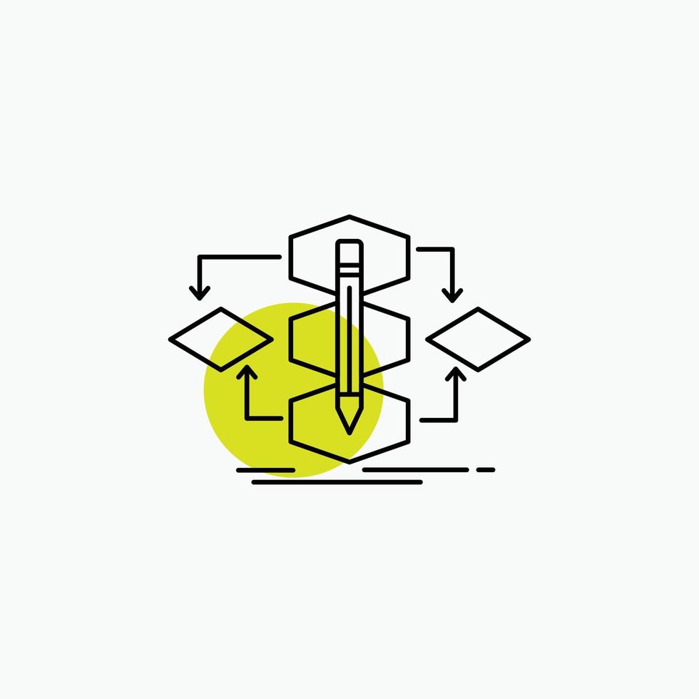 Algorithm. design. method. model. process Line Icon vector