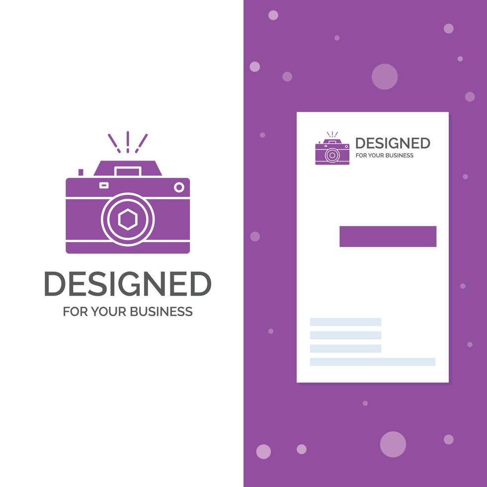 Business Logo for Camera. photography. capture. photo. aperture. Vertical Purple Business .Visiting Card template. Creative background vector illustration
