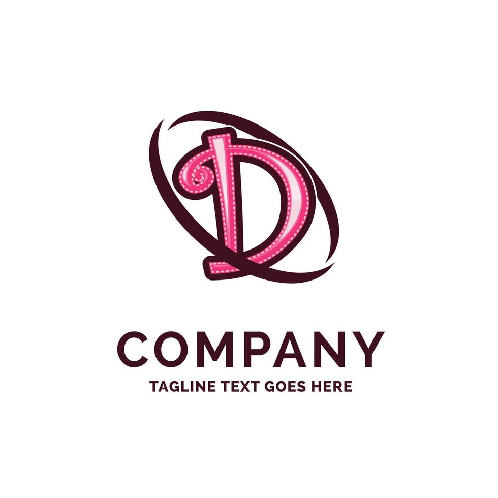 D Company Name Design Pink Beautity Logo Design. Logo Template. Brand Name template Place for Tagline. Creative Logo Design vector