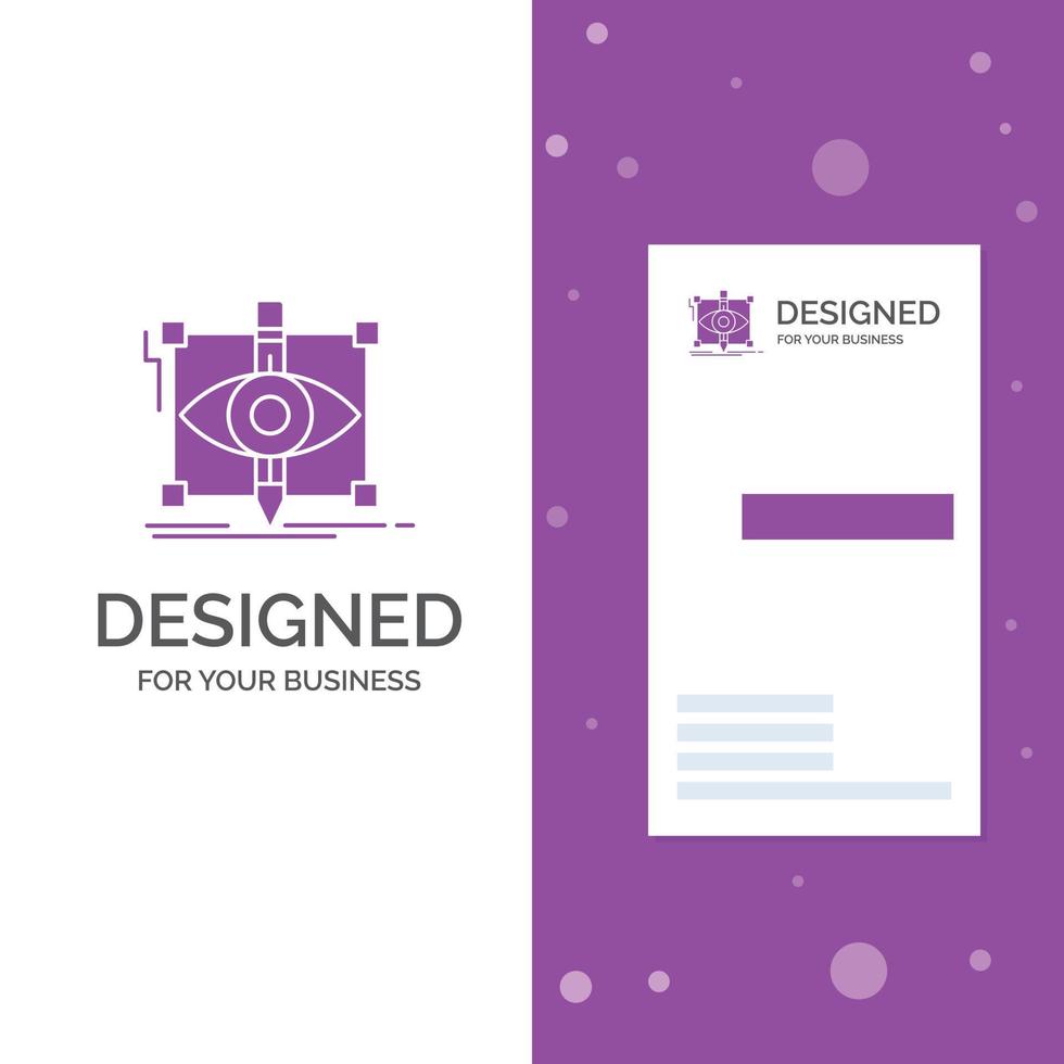logotipo de empresa para el diseño. reclutar. bosquejo. dibujando visual. plantilla de tarjeta de visita de negocio púrpura vertical. ilustración de vector de fondo creativo
