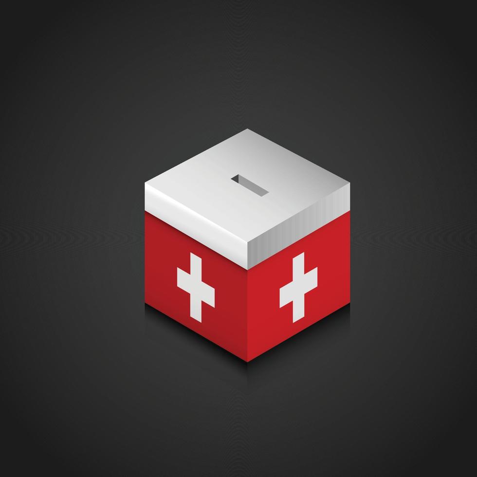 Switzerland Flag Printed on Vote Box vector