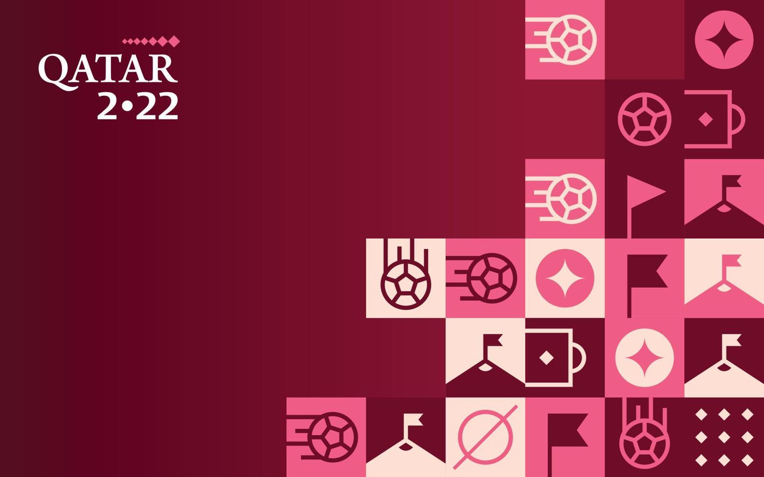 Football Doha Qatar 2022 Creative Geometric Background Template. Soccer Web Banner Background vector