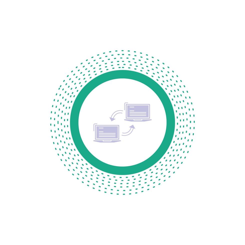 Computer. connection. link. network. sync Glyph Icon. Vector isolated illustration