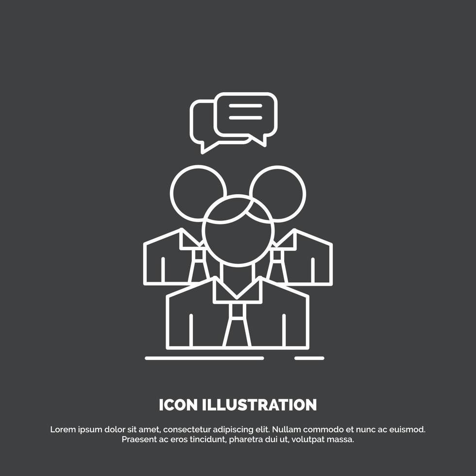 group. business. meeting. people. team Icon. Line vector symbol for UI and UX. website or mobile application