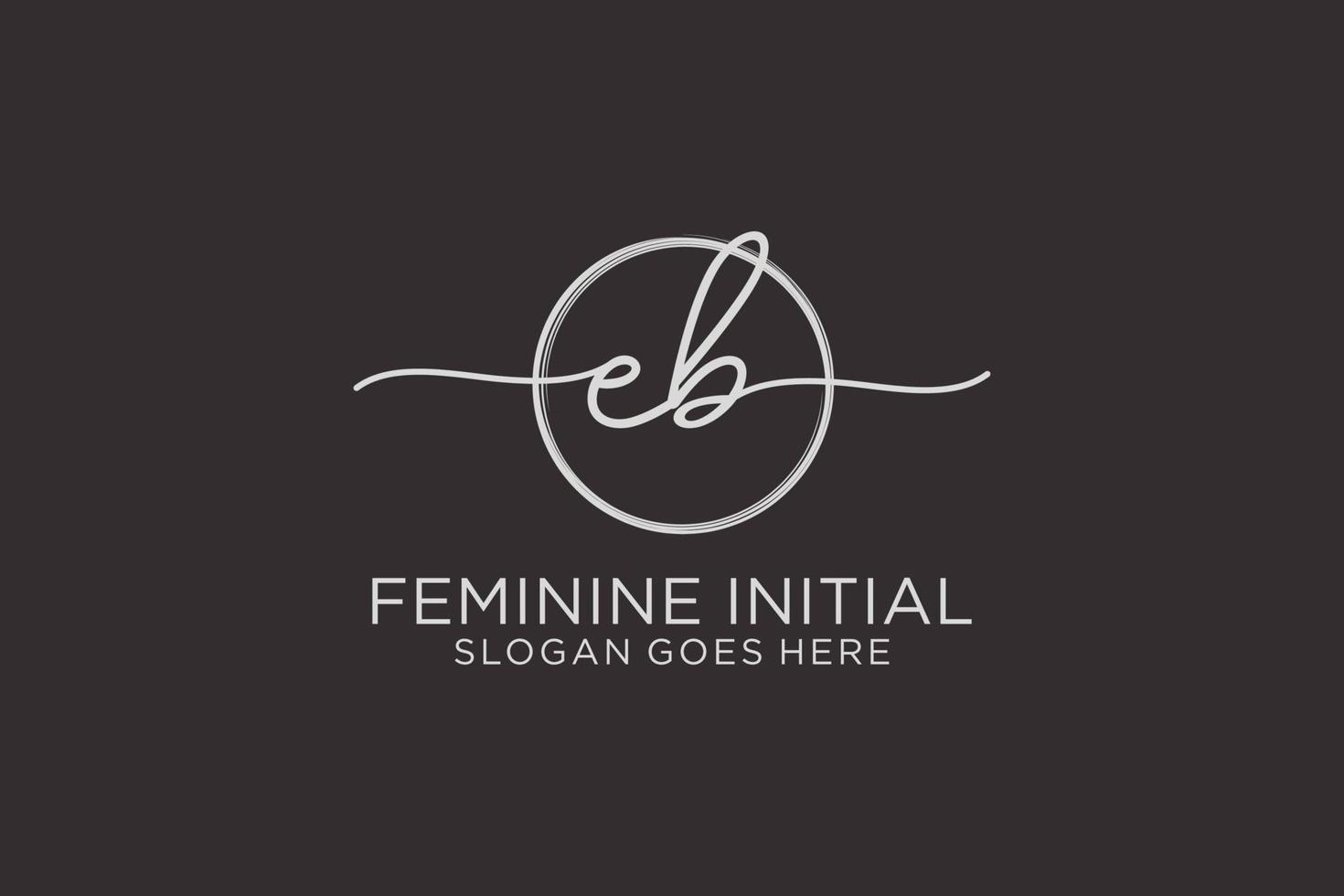 Initial EB handwriting logo with circle template vector logo of initial signature, wedding, fashion, floral and botanical with creative template.