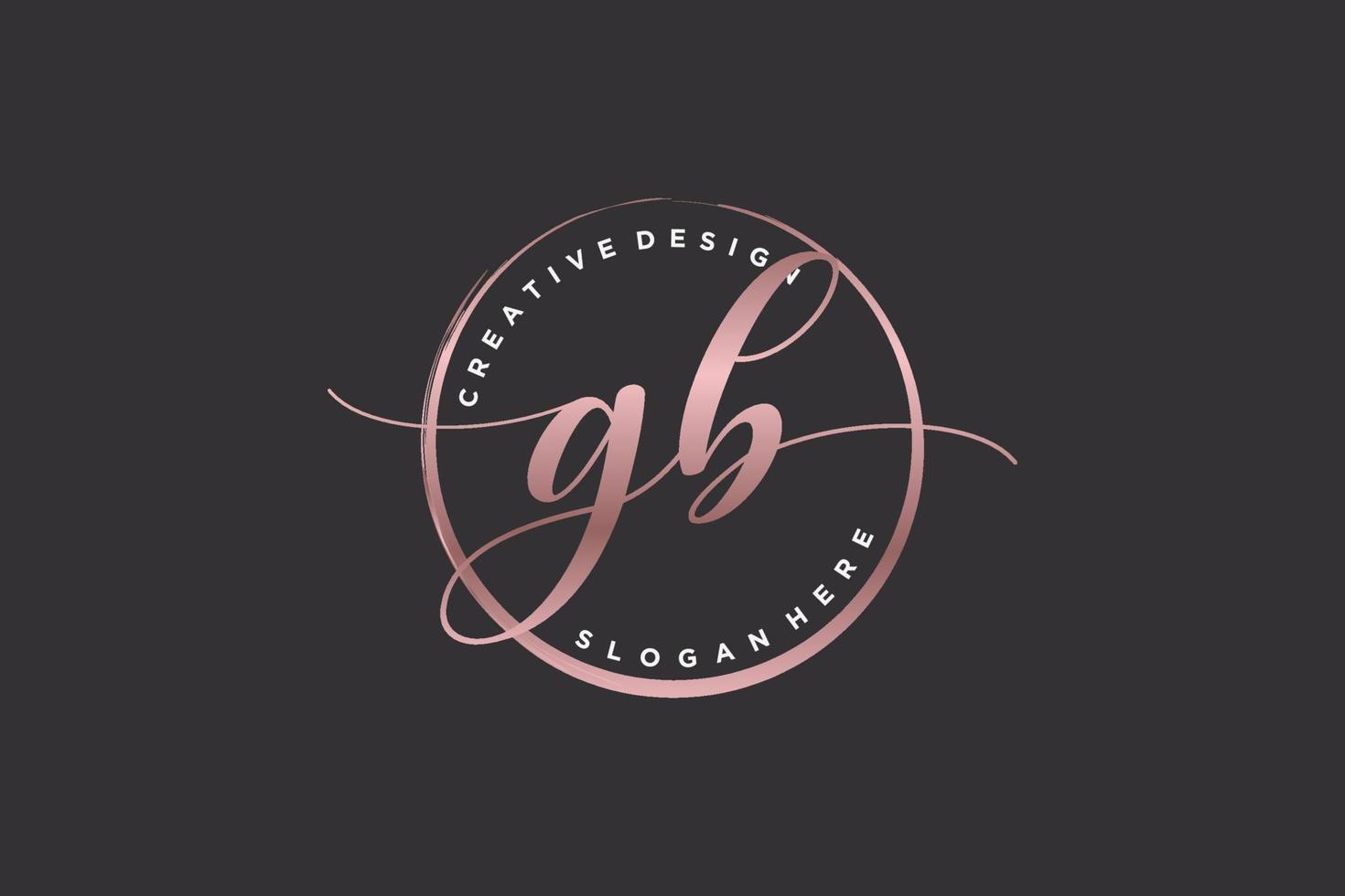 Initial GB handwriting logo with circle template vector signature, wedding, fashion, floral and botanical with creative template.