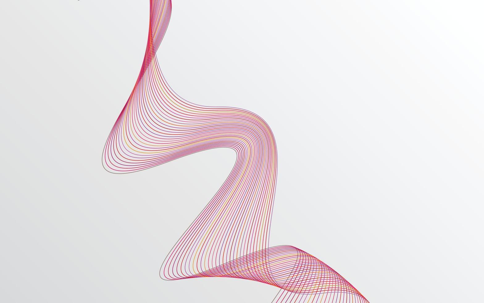 Colorful shiny wave with lines. Curved wavy line. smooth stripe. Design element vector