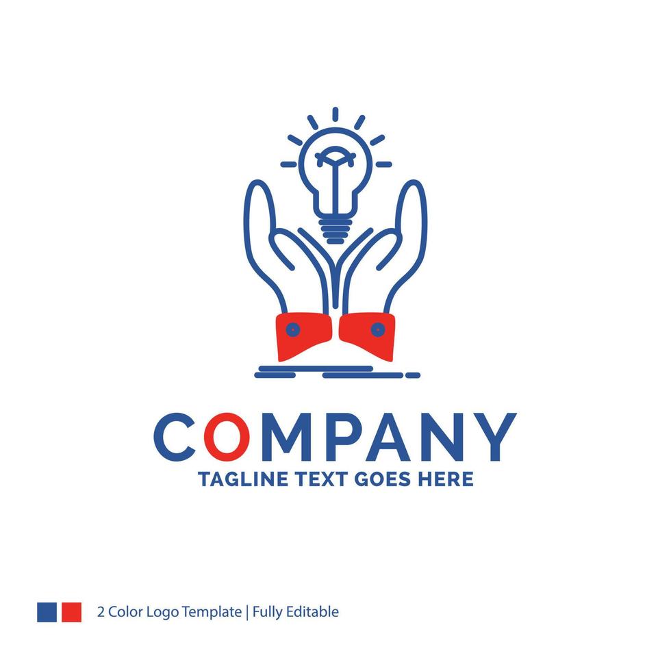 Company Name Logo Design For idea. ideas. creative. share. hands. Blue and red Brand Name Design with place for Tagline. Abstract Creative Logo template for Small and Large Business. vector