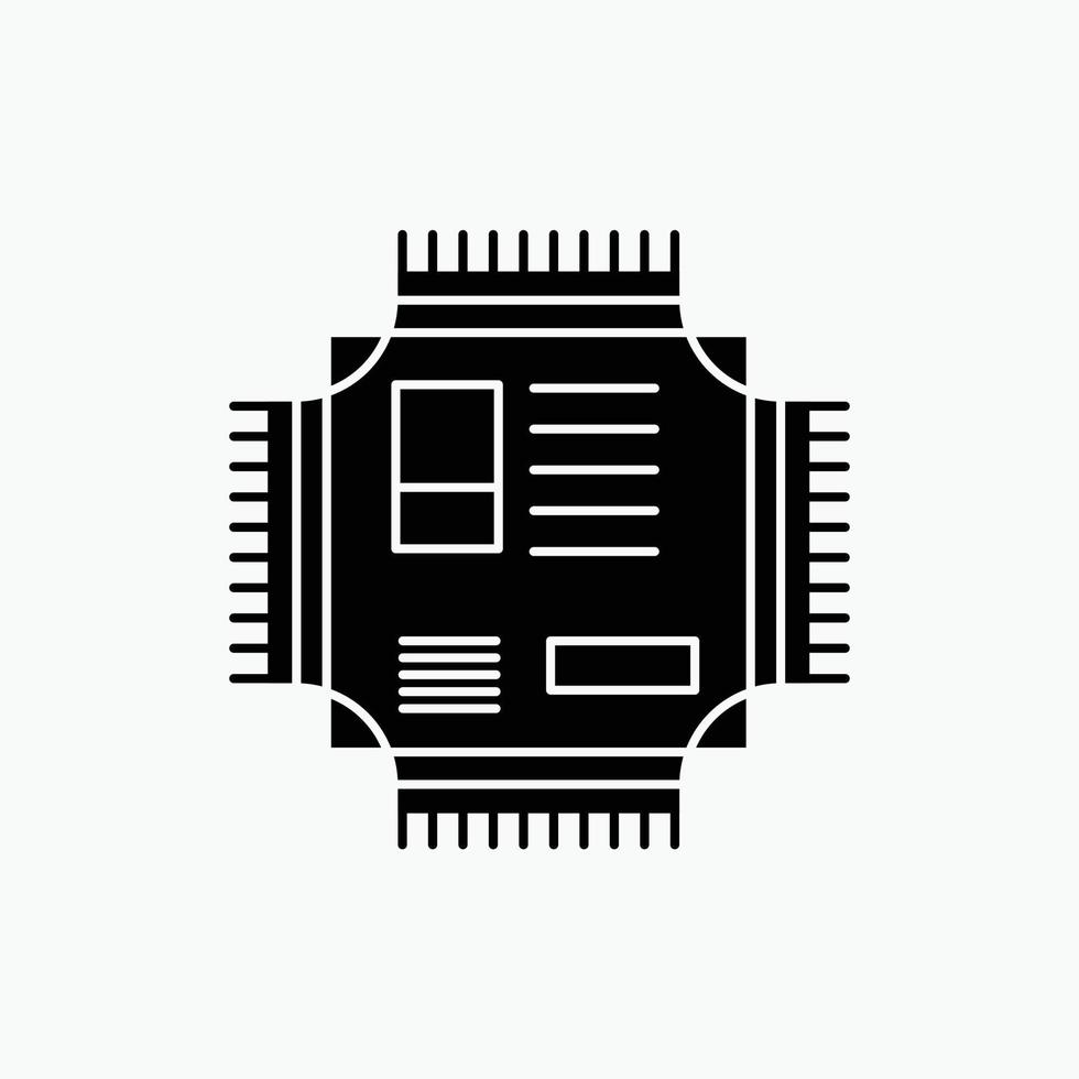 Chip. cpu. microchip. processor. technology Glyph Icon. Vector isolated illustration