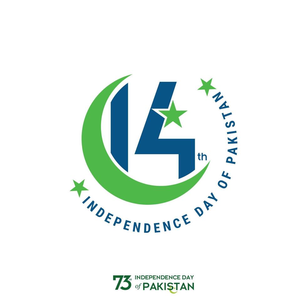 diseño de tipografía del día de la independencia de pakistán tipografía creativa del 73º feliz día de la independencia de pakistán vector