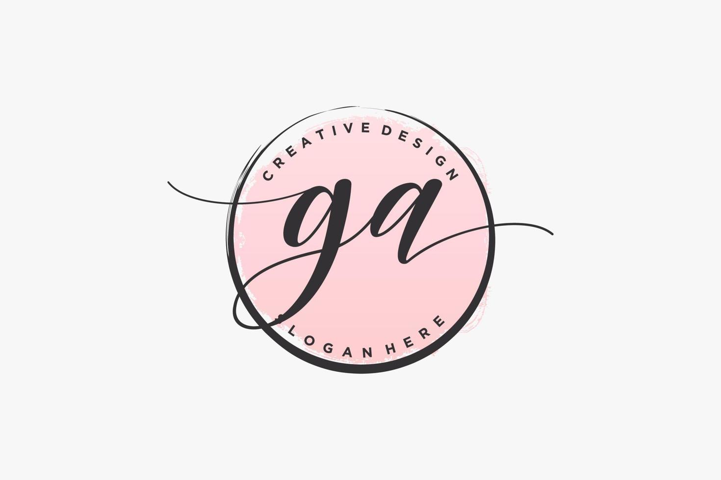 Initial GA handwriting logo with circle template vector signature, wedding, fashion, floral and botanical with creative template.