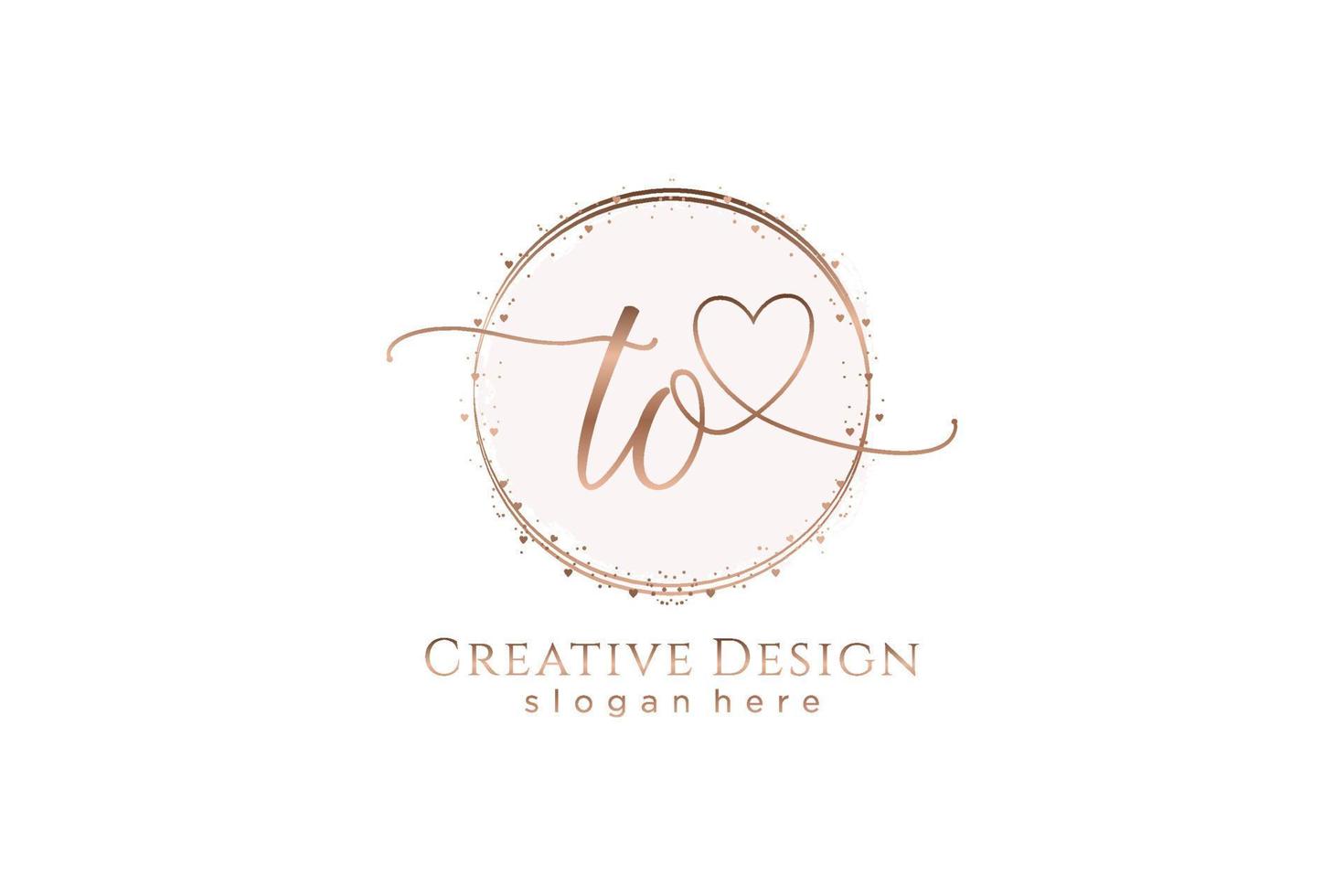 Initial TO handwriting logo with circle template vector logo of initial wedding, fashion, floral and botanical with creative template.