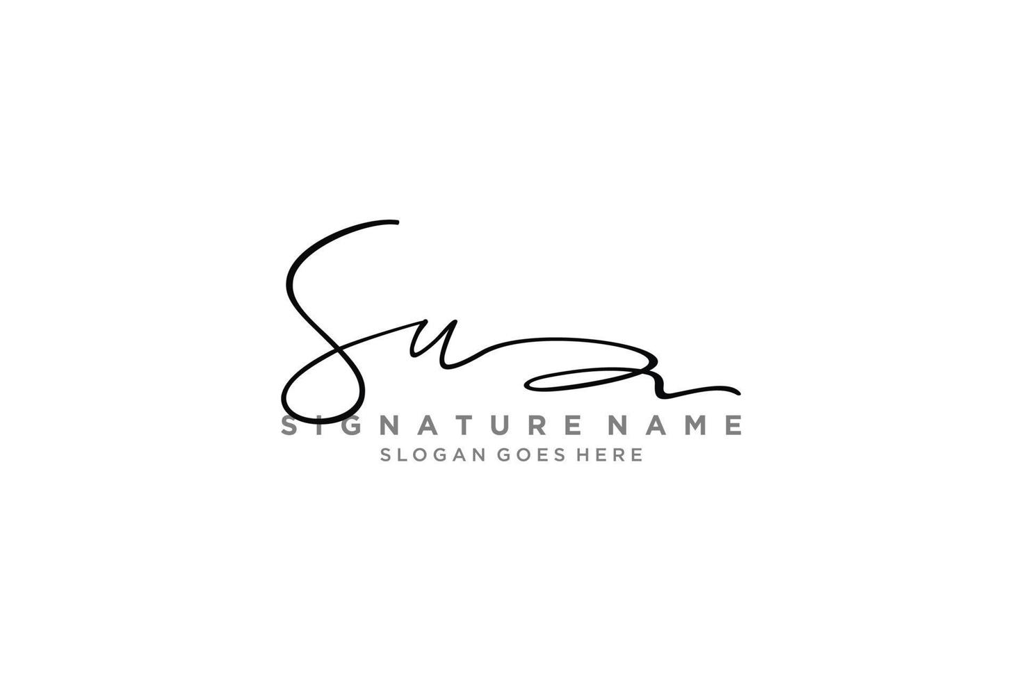 Initial SU Letter Signature Logo Template elegant design logo Sign Symbol template vector icon