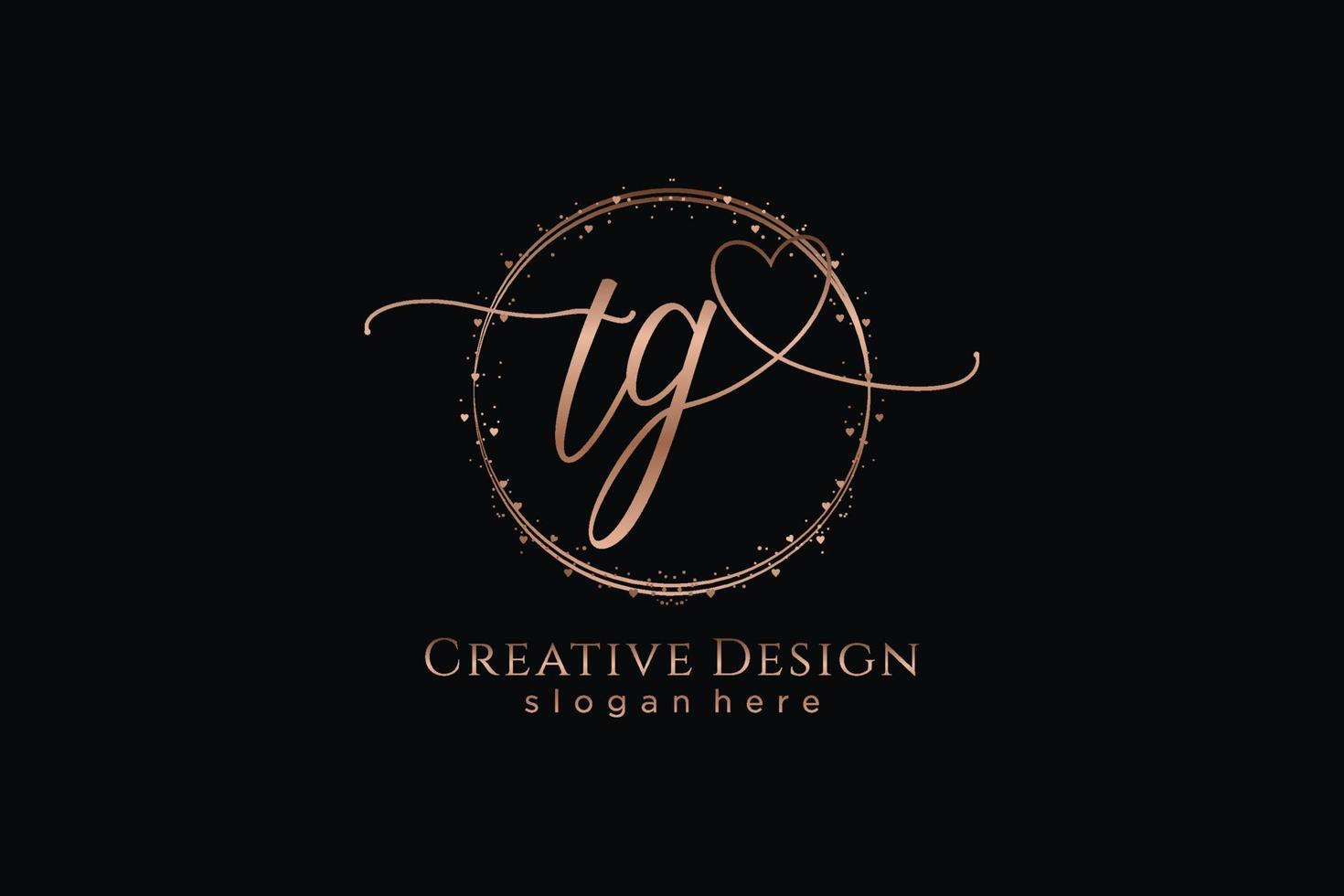 Initial TG handwriting logo with circle template vector logo of initial wedding, fashion, floral and botanical with creative template.