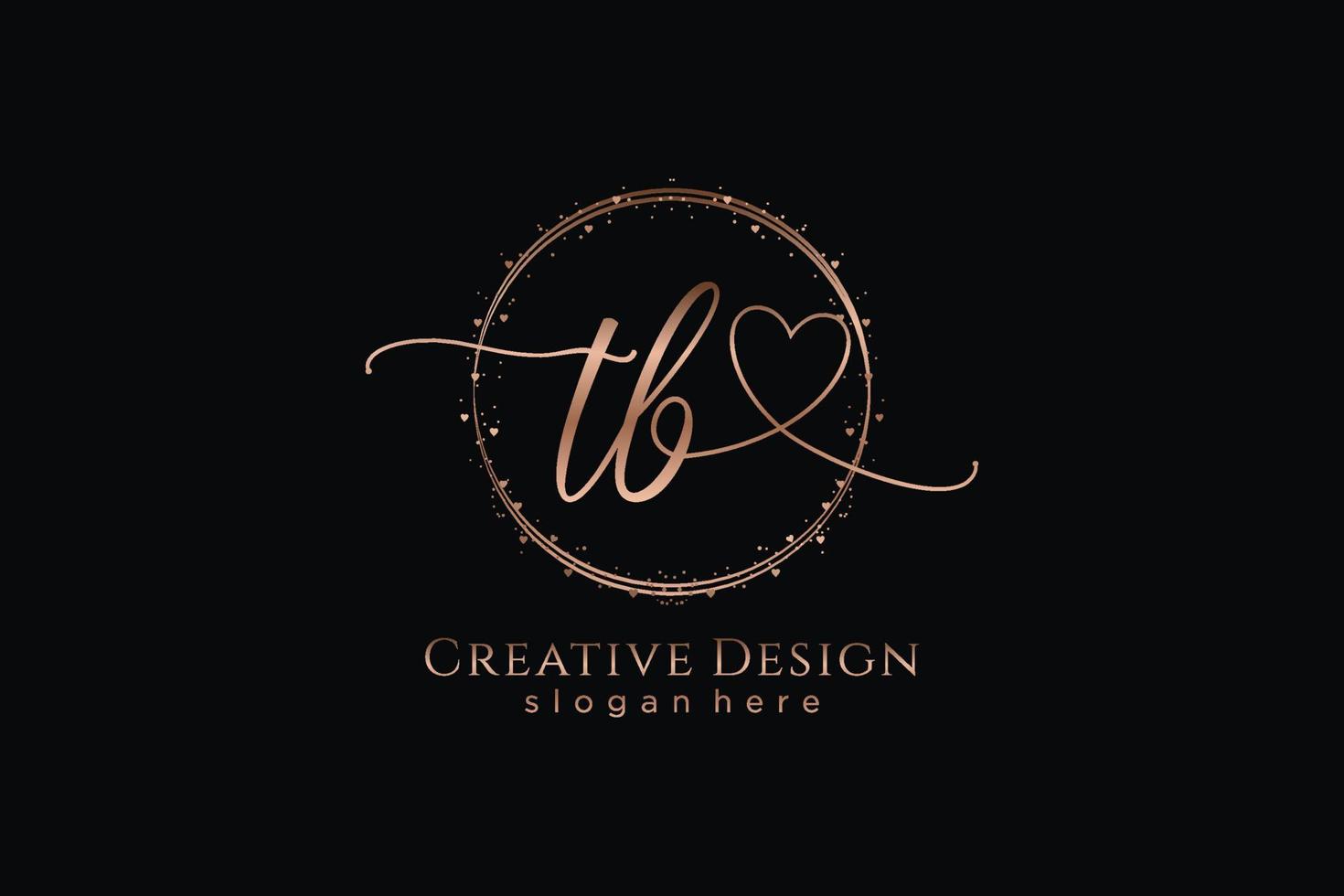 Initial TB handwriting logo with circle template vector logo of initial wedding, fashion, floral and botanical with creative template.