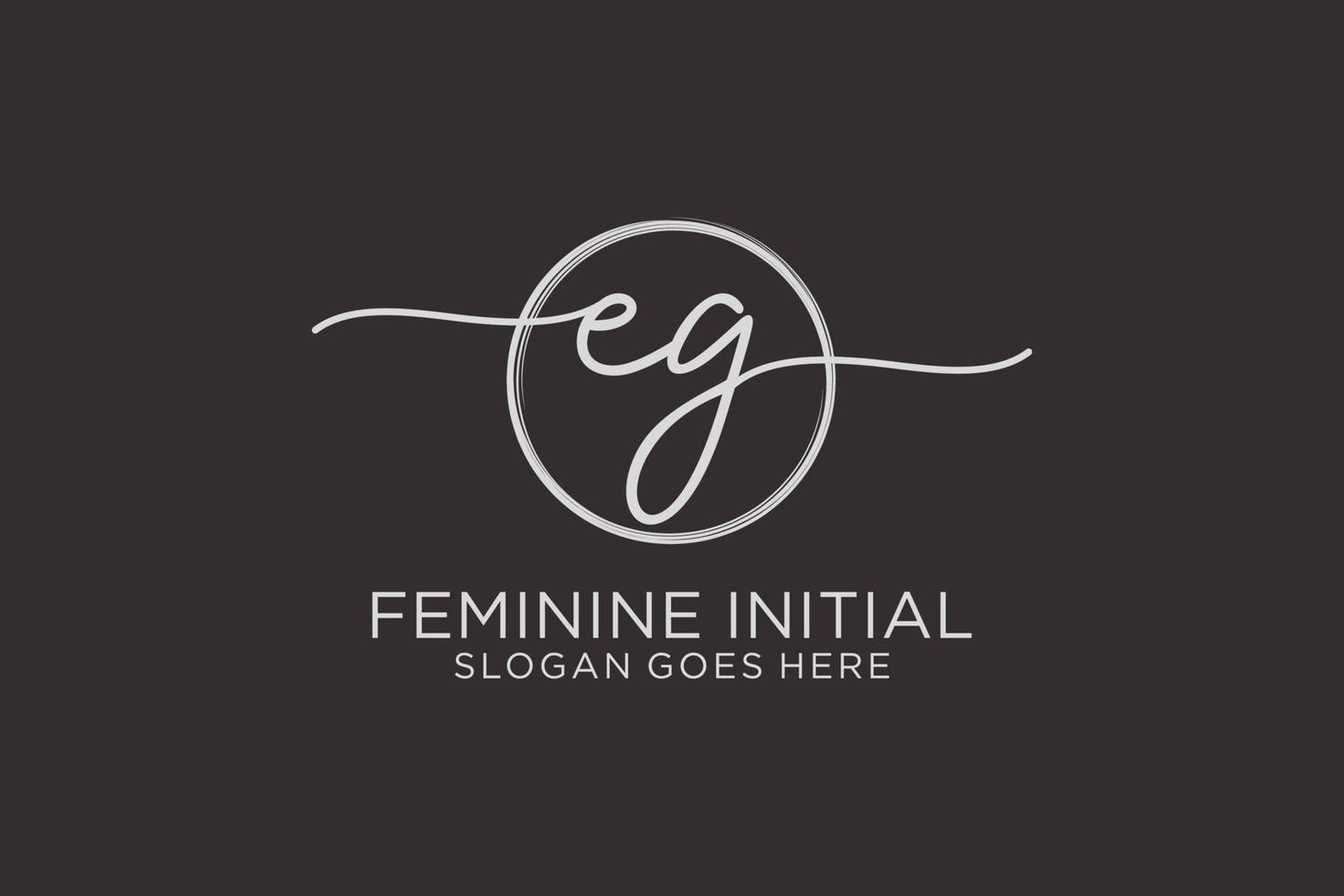Initial EG handwriting logo with circle template vector logo of initial signature, wedding, fashion, floral and botanical with creative template.
