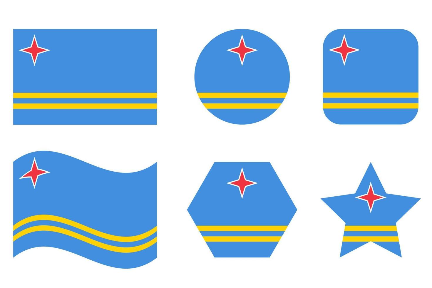 Aruba flag simple illustration for independence day or election vector