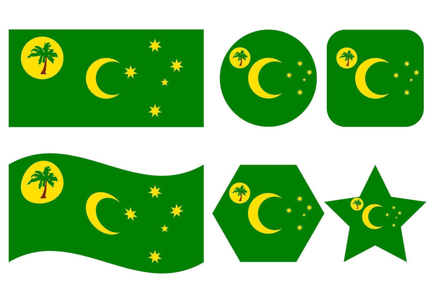 Cocos Islands flag simple illustration for independence day or election vector