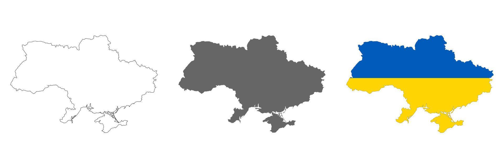 Mapa de Ucrania muy detallado con bordes aislados en segundo plano. vector