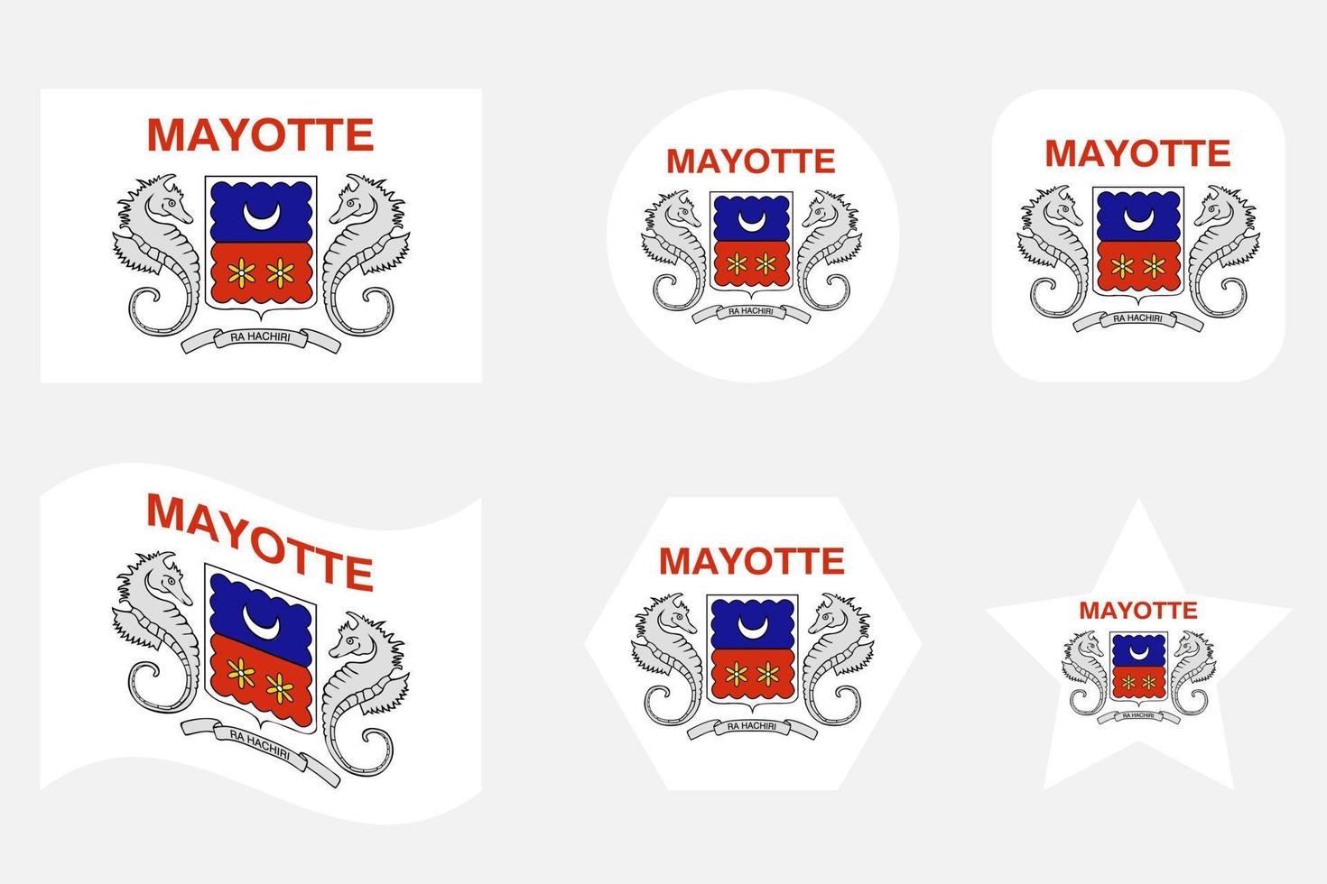 Mayotte flag simple illustration for independence day or election vector