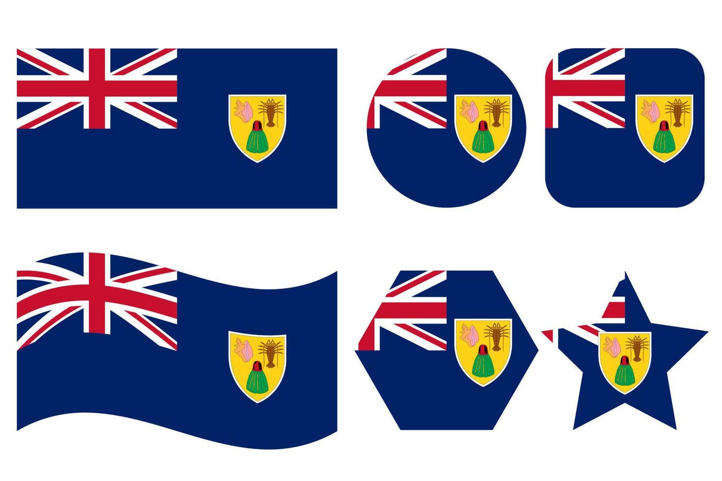 Turks and Caicos flag simple illustration for independence day or election vector