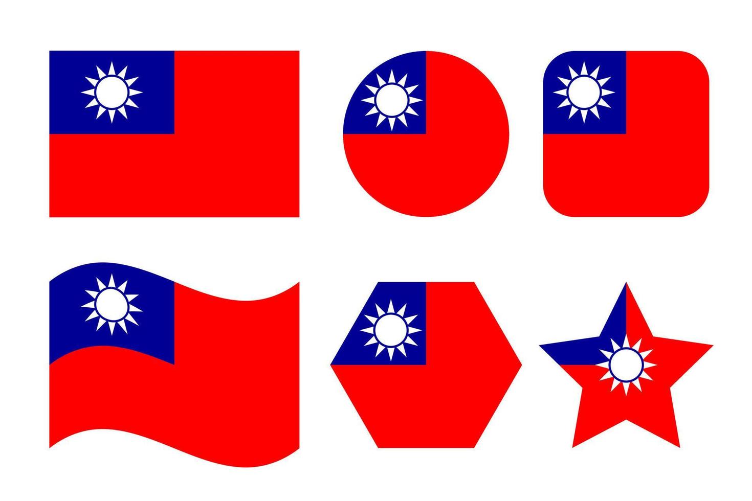 Taiwan flag simple illustration for independence day or election vector