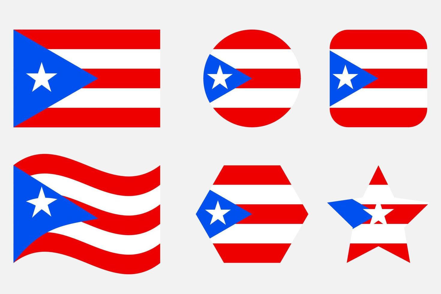 Puerto Rico flag simple illustration for independence day or election vector